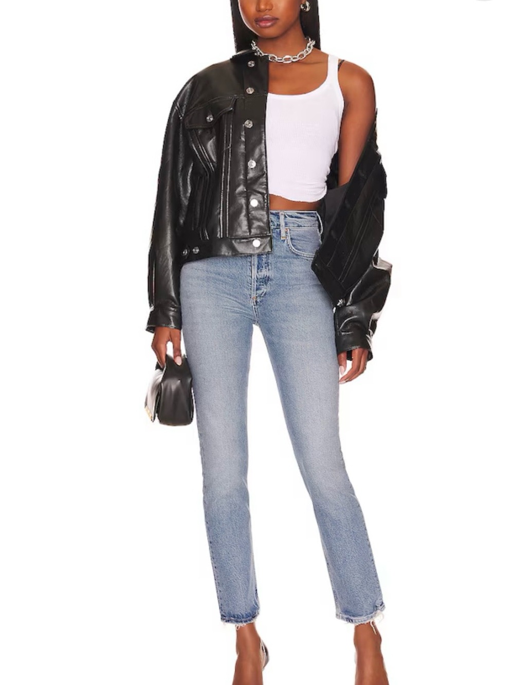 AGOLDE Riley Long High Rise Straight Cropped Jeans Style A9090-1370 Size 25 Cove